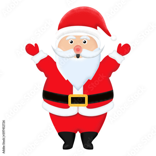 Santa Claus cartoon character isolated on white background as Merry Christmas and Happy New Year Concept.