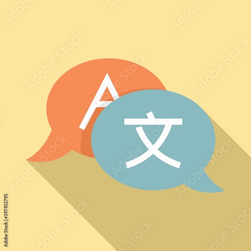 Linguist dialog icon. Flat illustration of linguist dialog vector icon for web design
