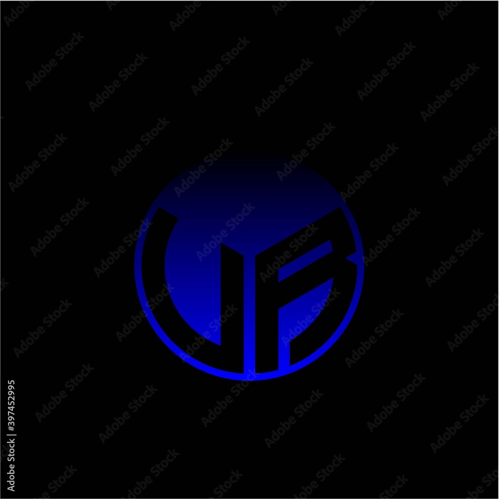Initial letter U R Modern circle with elegant colored background frame Initial letter U R Modern circle with elegant colored background frame