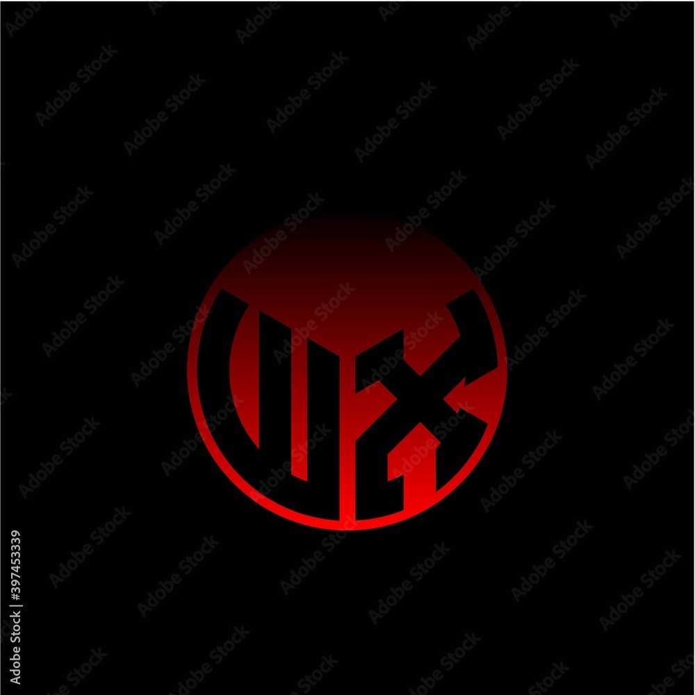 Initial letter W X Modern circle with elegant colored background frame Initial letter W X Modern circle with elegant colored background frame