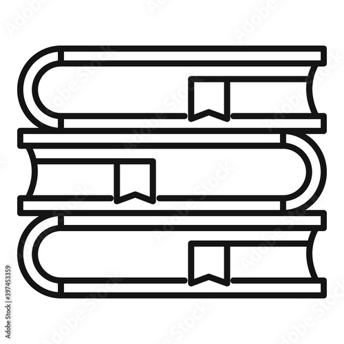 Linguist book stack icon. Outline linguist book stack vector icon for web design isolated on white background