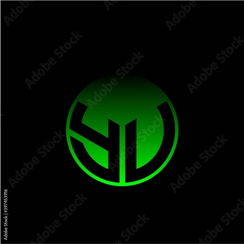 Free Download Initial letter Y U Modern circle with elegant colored background frame - GFXLoad