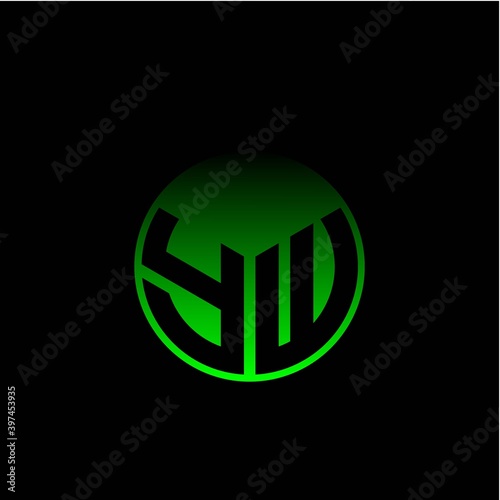Free Download Initial letter Y W Modern circle with elegant colored background frame - GFXLoad