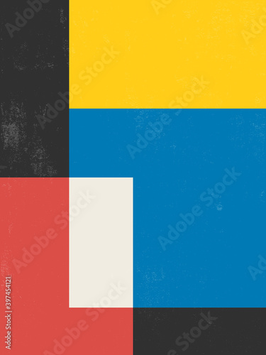 Modern Poster Art. Abstract Wall Art. Digital Interior Decoration Art with Grunge texture.
