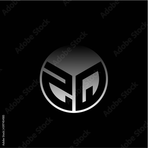Free Download Initial letter Z Q Modern circle with elegant colored background frame - GFXLoad