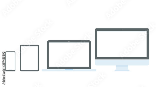 Digital equipment. Smart device technology to help work in the office. Notebook and phone