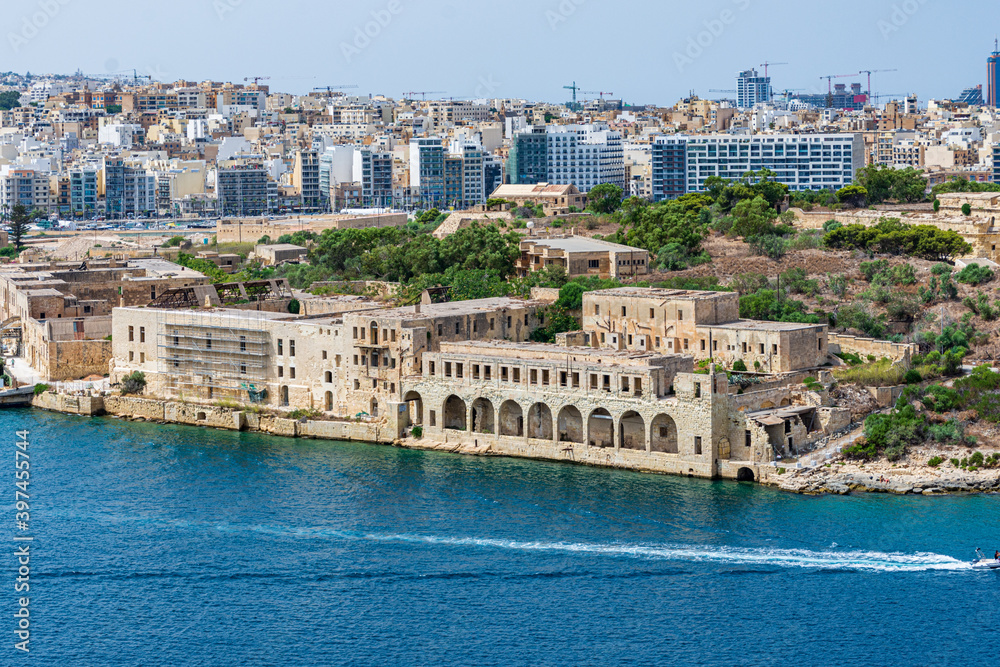 The derelict quarantine facility  called Lazzaretto on Manoel Island in Marsamxett harbour, Malta.