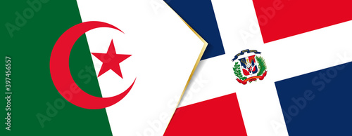 Algeria and Dominican Republic flags  two vector flags.