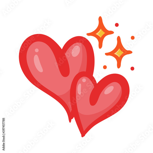 Red heart design with wings of love that must be heartbroken by lovers on Valentine's Day.