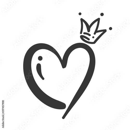 Red heart design with wings of love that must be heartbroken by lovers on Valentine's Day.