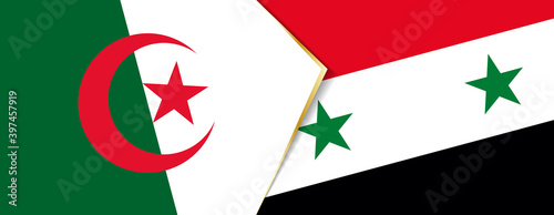 Algeria and Syria flags, two vector flags.