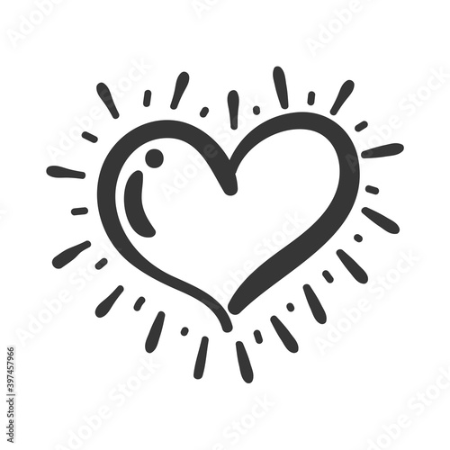 Red heart design with wings of love that must be heartbroken by lovers on Valentine's Day.