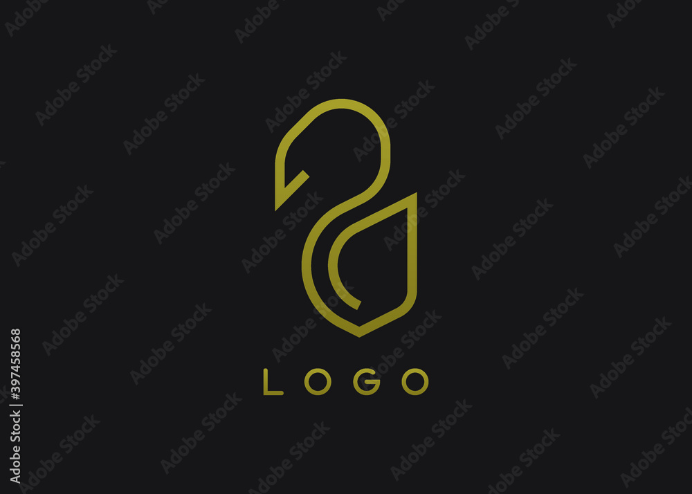 Bird vector logo. Luxury bird, eagle, hawk, vector line logotype design. Universal premium falcon wing symbol logotype. Bird vector logo. Luxury bird, eagle, hawk, vector line logotype design. Universal premium falcon wing symbol logotype.