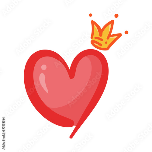 Red heart design with wings of love that must be heartbroken by lovers on Valentine's Day.