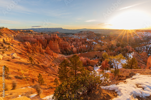 Beautiful Bryce Canyon National Park Utah Sunrise Landscape