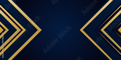 Blue gold abstract luxury business corporate background with dash arrow