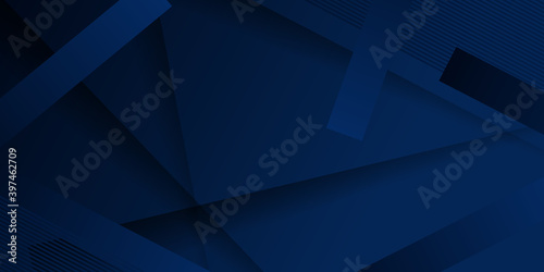 Abstract polygonal pattern luxury dark blue with gold background 