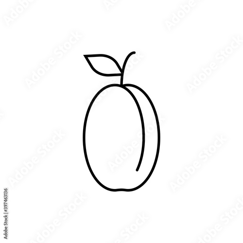 plum icon element of fruit icon for mobile concept and web apps. Thin line plum icon can be used for web and mobile. Premium icon on white background
