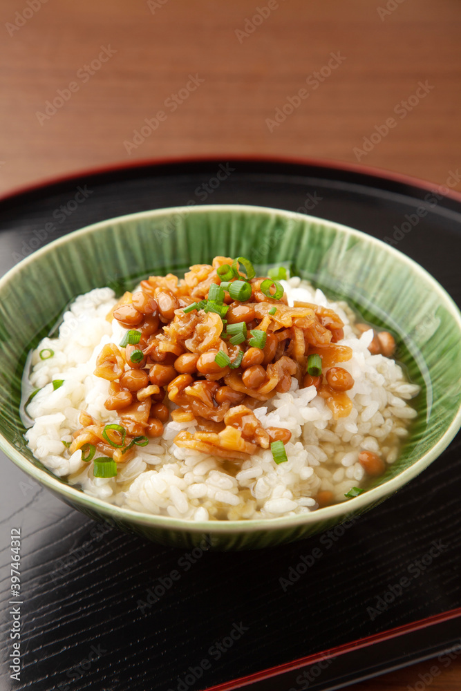 そぼろ納豆の納豆茶漬け