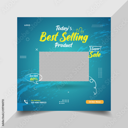 Abstract fashionable big sale social media post banner template  design