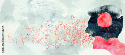 Fotografia Anger. Watercolor concept background