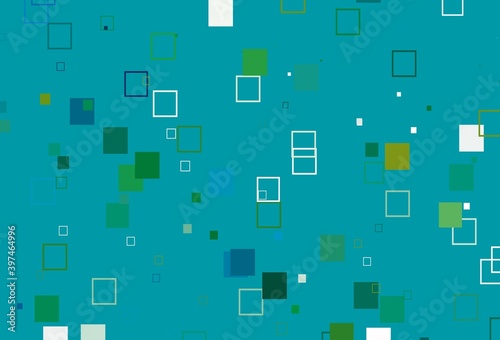 Light Blue, Green vector pattern with crystals, rectangles.