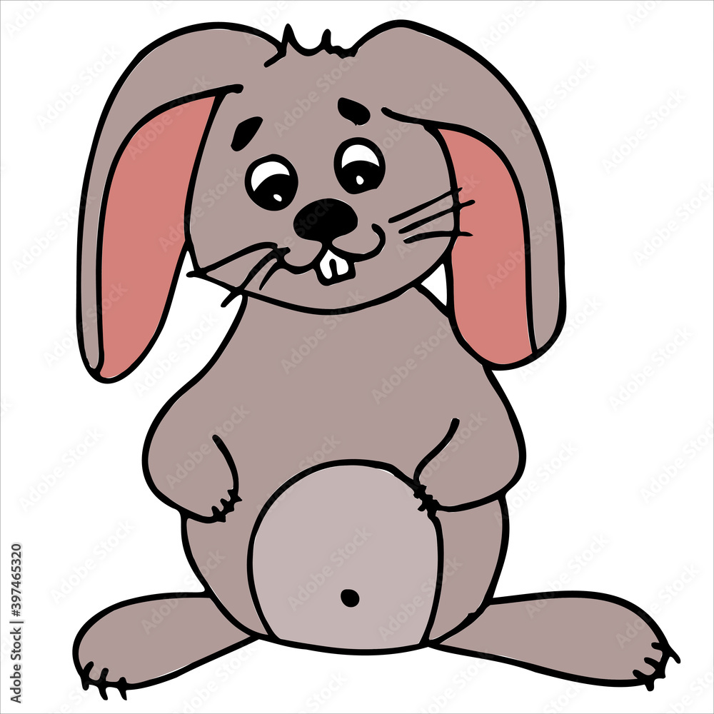 Fototapeta premium Cute and spotted rabbit, hare. Vector