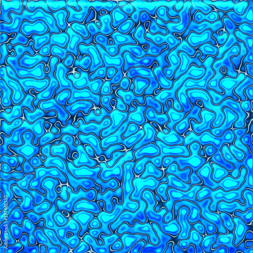 Pattern with blue waves
