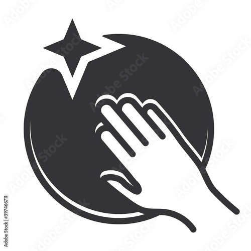 Flat vector a clean / cleaning icon with human hand for apps or websites