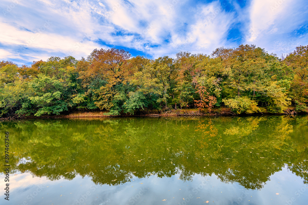 Autumn landscape with river Autumn landscape with river