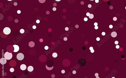 Dark Pink vector pattern of geometric circle shapes.