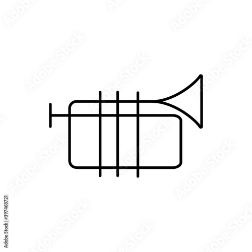 trumpet icon element of music icon for mobile concept and web apps. Thin line trumpet icon can be used for web and mobile. Premium icon on white background