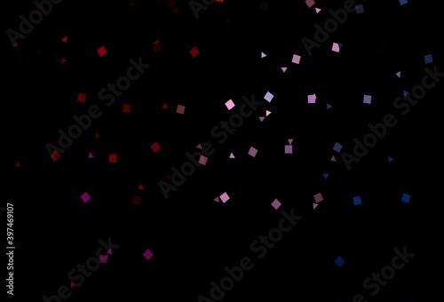 Dark Black vector texture in poly style with circles, cubes.