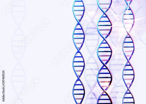 DNA molecules structure on light background. Science and Technology concept  3d render