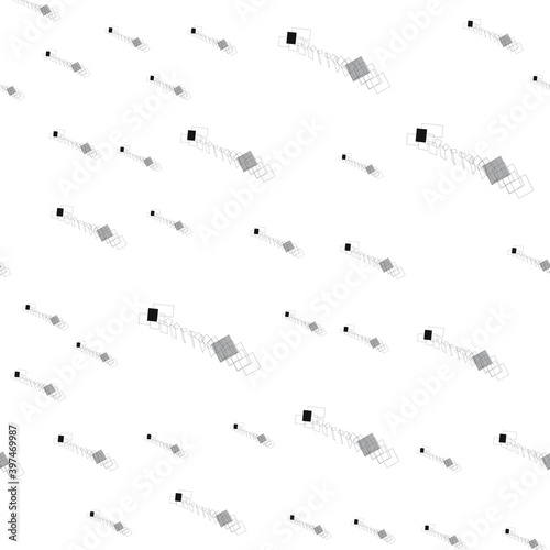 black and white ornament of geometric shapes, elements and lines. interesting pattern. the background.
