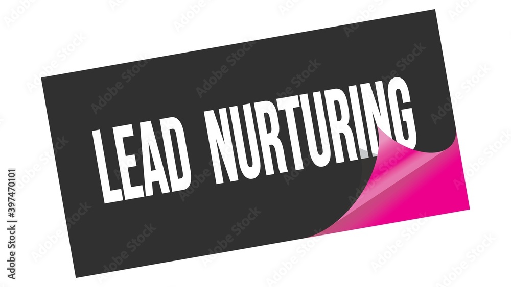 Obraz premium LEAD NURTURING text on black pink sticker stamp.