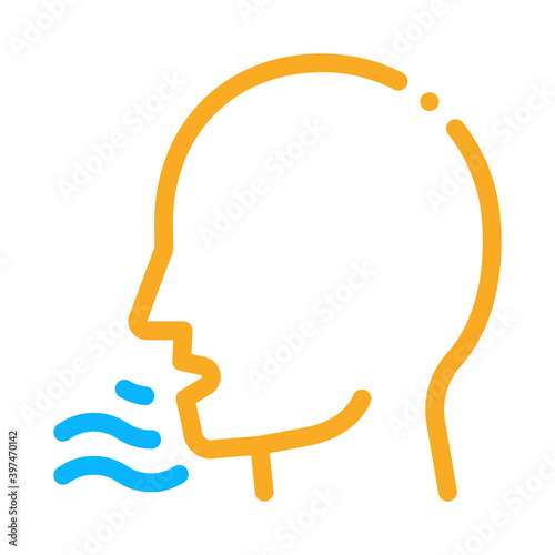 gasping human color icon vector. gasping human sign. isolated symbol illustration