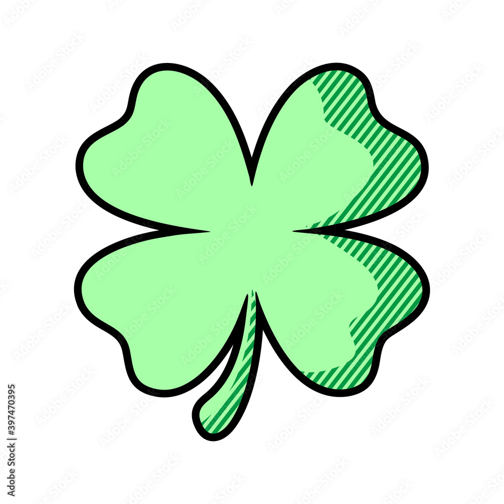 Green shamrock clover vector icon. St Patrick day symbol, leprechaun leaf sign. Green shamrock clover vector icon. St Patrick day symbol, leprechaun leaf sign.