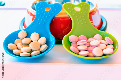 Canvas Print Animal food supplements concept