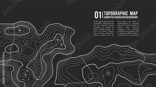 Grey contours vector topography. Geographic mountain topography vector illustration. Topographic pattern texture. Map on land vector terrain. Elevation graphic contour height lines. Topographic map photo