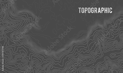 Grey contours vector topography. Geographic mountain topography vector illustration. Topographic pattern texture. Map on land vector terrain. Elevation graphic contour height lines. Topographic map