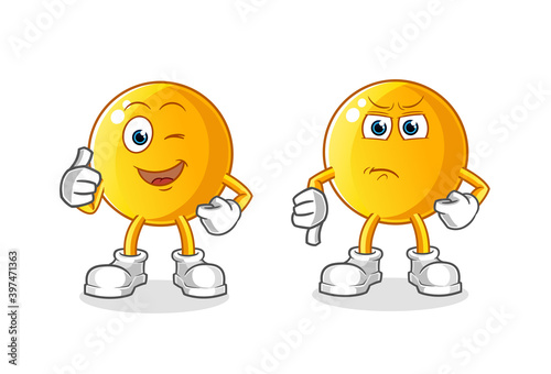  emoticon thumbs up and thumbs down cartoon. cartoon mascot vector