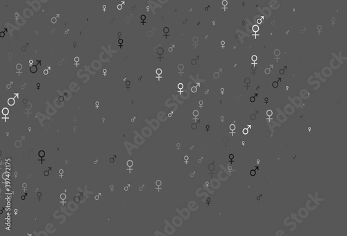 Light silver  gray vector texture with male  female icons.