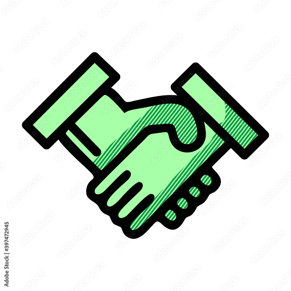Handshake icon isolated on white background. Handshake icon in trendy design style for web site and mobile app.