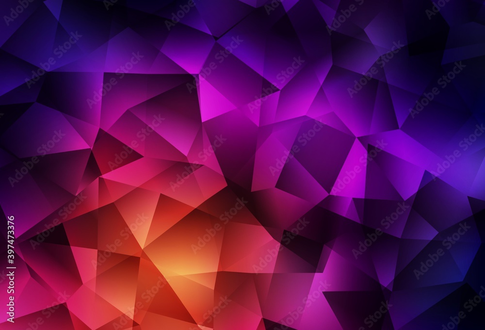 Dark Pink, Yellow vector triangle mosaic template. Dark Pink, Yellow vector triangle mosaic template.