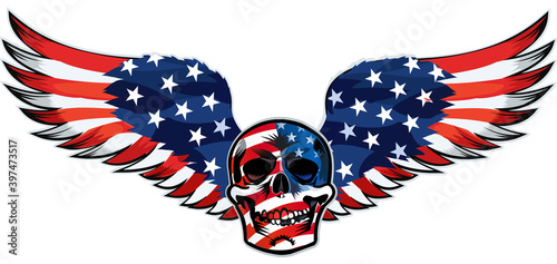 skull and USA flag