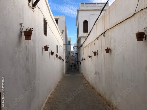 old alley with vases in Rabat, Morocco © ronny_