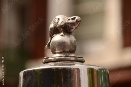 Small chrome plated statue of a beaver