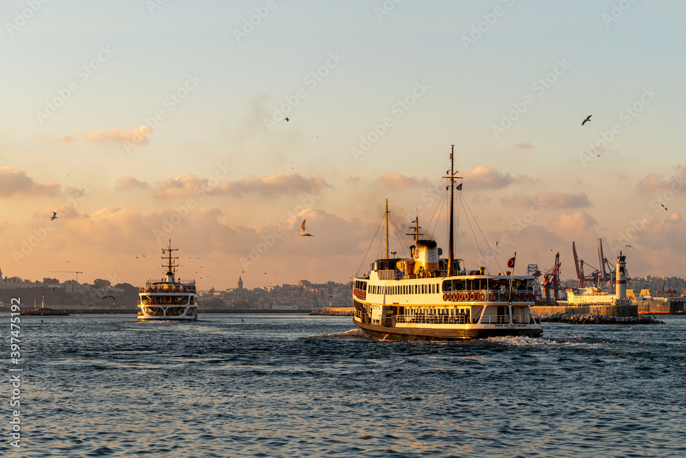 Fototapeta premium Ferry views from Kadikoy dock.