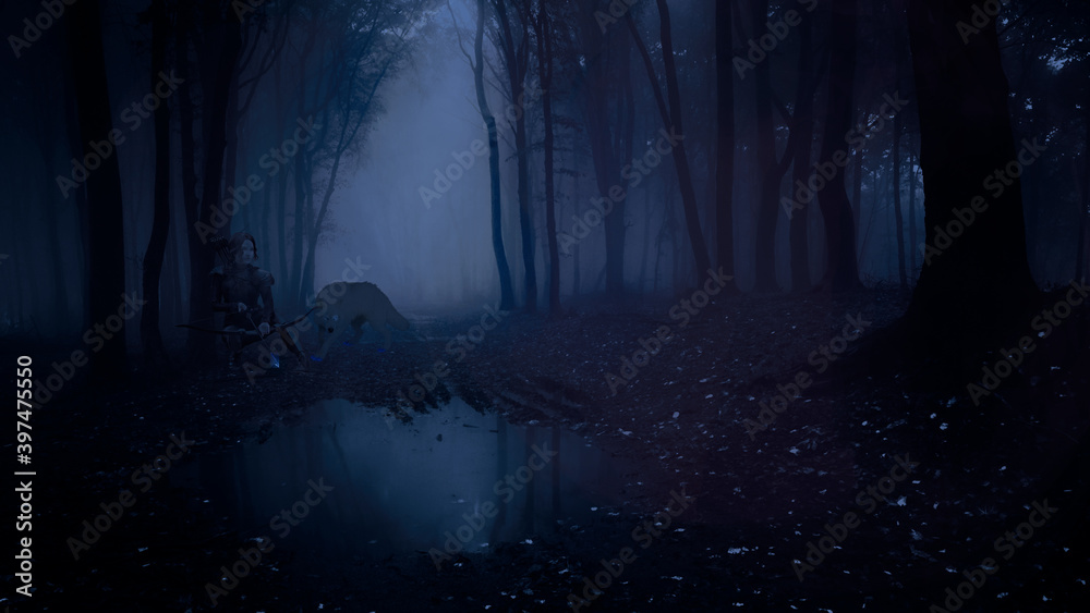 dark blue forest